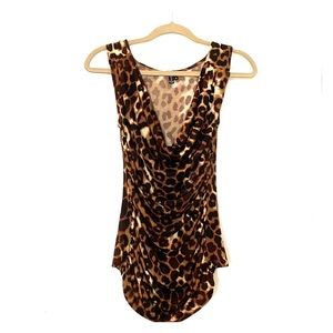 XOXO leopard print sleeveless blouse